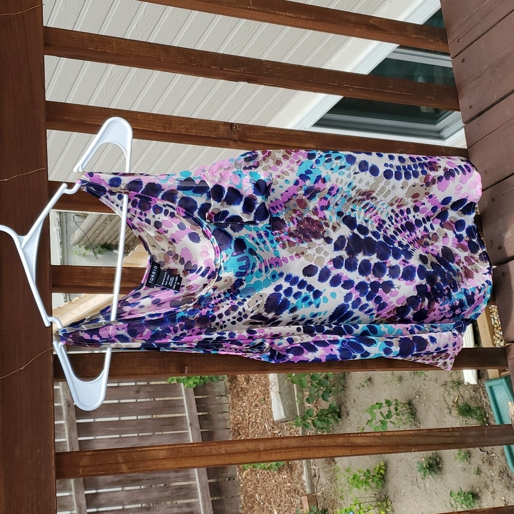 Multi Color Tank Top Splatter Pattern Torrid Size… - image 3